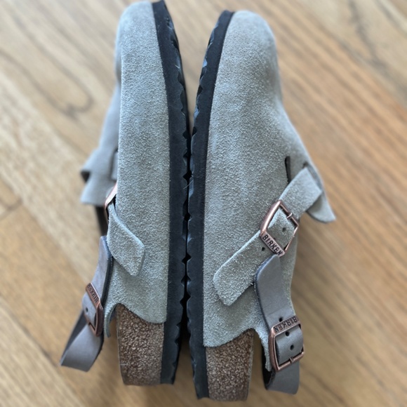 Birkenstock Taupe Suede Tokio Clogs with Strap Size 40 / 9 - Picture 3 of 7